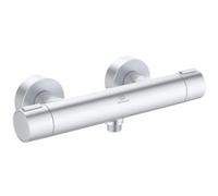 Ideal Standard Ceratherm Alu+ Monomando ducha exterior, Fabricado con un 100% de aluminio reciclado, ahorra agua y energía, función de termostato y protección contra quemaduras- Plata (292x105x72 mm)