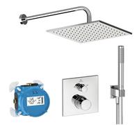 Ideal Standard CeraTherm - Conjunto de ducha con termostato empotrado, con cuerpo de montaje, 30x30 cm, cromado A7572AA