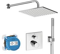 Ideal Standard Ceratherm conjunto de ducha empotrado con termostato con rociador con efecto lluvia cromo A7572AA