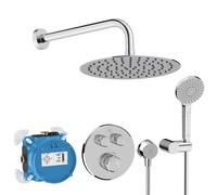 Ideal Standard CeraTherm Navigo - Conjunto de ducha con grifo empotrado, con cuerpo, 3 chorros, diámetro 25 cm, cromado A7771AA