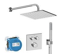 Ideal Standard CeraTherm Navigo - Conjunto de ducha con termostato empotrado, con cuerpo de montaje, 30x30 cm, cromado A7773AA