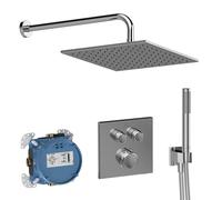 Ideal Standard - Ceratherm Navigo, Kit de ducha cuadrado, Set de 6 piezas de ducha, cromado