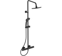 Ideal Standard Ceratherm T25 conjunto de ducha a pared con termostato con rociador con efecto lluvia negro A7545XG