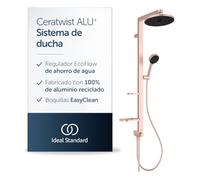 Ideal Standard Ceratwist Alu+ Termostática ducha exterior, Fabricada con un 100% de aluminio reciclado, ducha con ahorro de agua y tipos de chorro variables - Rosa (338x501x1104 mm)