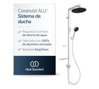 Ideal Standard Conjunto de ducha Alu+ BD585SI – rociador efecto lluvia 26 cm, 2 chorros, cromo