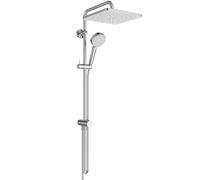 Ideal Standard Ceratwist T25 - Sistema de ducha Eco para ahorro de agua para combinar con grifo de superficie o codo de conexión de pared, alcachofa de mano de 2 funciones y alcachofa cuadrada - Cromo