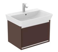 Ideal Standard Connect Air - Mueble bajo lavabo Cube 65 cm, 58x41x40 cm, marrón mate/blanco mate E0847VY
