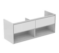 Ideal Standard Connect Air mueble bajo para lavabo, 1300x440x517mm, 2 extraíbles, E0831B2, Color: blanco brillante / blanco mate