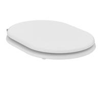 Ideal Standard Fiorile Tapa WC, forma redondeada, Asiento de inodoro duradero, incluye juego de bisagras para un fácil montaje, material resistente - Blanco (345x475 mm)