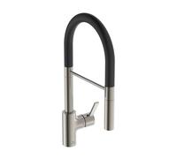 Ideal Standard Gusto - Grifo de fregadero con brazo flexible y ducha, acero/negro BD417GN