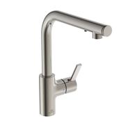 Ideal Standard Gusto - Grifo de fregadero con dispensador de jabón, acero A7817GN
