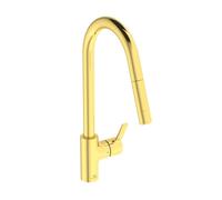 Ideal Standard Gusto - Grifo de fregadero con ducha extraíble, oro cepillado BD416A2