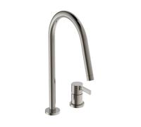 Ideal Standard Gusto - Grifo de fregadero, instalación de 2 orificios, acero BD422GN