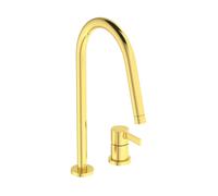 Ideal Standard Gusto - Grifo de fregadero, instalación de 2 orificios, oro cepillado BD422A2