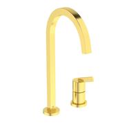 Ideal Standard Gusto - Grifo de fregadero, instalación de 2 orificios, oro cepillado BD423A2