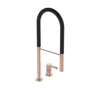 Ideal Standard Gusto - Grifo de lavabo con brazo flexible y ducha, instalación de 2 orificios, Sunset Rose/negro BD425J4