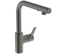 Ideal Standard Gusto - Grifo de fregadero con dispensador de jabón, gris magnético A7817A5