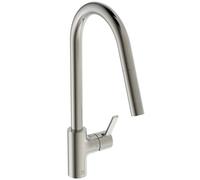 Ideal Standard Gusto - Grifo de fregadero con caño extraíble, acero BD414GN