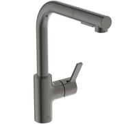 Ideal Standard Gusto - Grifo de fregadero con ducha extraíble, Gris magnético BD420A5