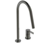 Ideal Standard Gusto - Grifo de fregadero, instalación de 2 orificios, Gris magnético BD422A5