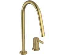 Ideal Standard Gusto - Grifo de fregadero, instalación de 2 orificios, oro cepillado BD422A2