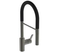 Ideal Standard - Gusto Monomando de cocina, Semi Pro, con rociador extraíble y dos modos de chorro, caño giratorio 360°, 6,1 l/min, fácil de instalar con fijación EasyFix+, Gris Magnético