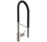 Ideal Standard - Gusto Monomando de cocina, Semi Pro, con rociador extraíble y dos modos de chorro, caño giratorio 360°, 6,3 l/min, fácil de instalar con fijación EasyFix+, Tormenta Plateada