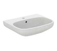 Ideal Standard - i.life A, Lavabo 55cm, Lavabo de baño con agujero para grifo y rebosadero, E-packaging dedicado al transporte de cerámica, Blanco