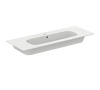 Ideal Standard - i.life A, Lavabo rectangular superior de 124 cm, con orificio para grifería, con orificio de desbordamiento, blanco