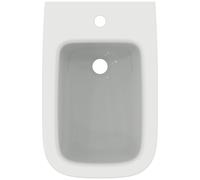 Ideal Standard i.life B Bidets de pared, 1 orificio de grifo, 355 mm, con rebosadero, T4615MA, Color: Blanco con Ideal Plus
