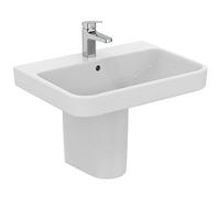 Ideal Standard - i.life B Lavabo de 65 cm con orificio central para la grifería abierta y orificio de desbordamiento. Columna, semicolona y sifón decorativo para comprar por separado. Blanco