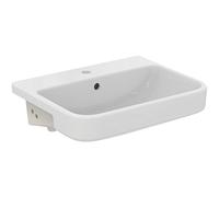Ideal Standard - i.life B, Lavabo rectangular de 55 cm extraíble, con orificio para grifo, con orificio para desbordamiento, blanco