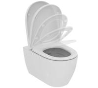 Ideal Standard i.life O Conjunto de inodoro suspendido, inodoro suspendido con asiento de cierre suave a juego y tecnología HydroTwist, salida horizontal - Blanco (350x535x400 mm)