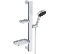 Ideal Standard ALU+ - Conjunto de ducha, flexo y barra, 2 chorros, plata BD586SI