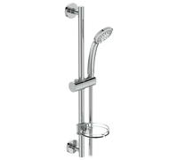 Ideal Standard Idealrain - Conjunto de cabezal de ducha, 1 chorro, barra y manguera, cromo B9414AA