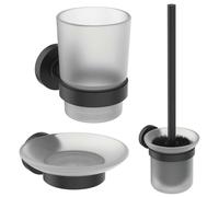 Ideal Standard IOM - Juego de accesorios para baño, cristal mate/negro A9245XG
