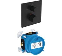Ideal Standard Juego de accesorios, que consiste en Ceratherm C100 termostato de baño y EASY-Box Kit de empotrar 1 - Negro Mate