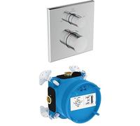 Ideal Standard Juego de accesorios, que consiste en Ceratherm C100 termostato de baño y EASY-Box Kit de empotrar 1 - Cromo