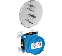 Ideal Standard Juego de accesorios, que consiste en Ceratherm T100 termostato de baño y EASY-Box Kit de empotrar 1 - Cromo