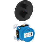 Ideal Standard Juego de accesorios, que consiste en Ceratherm T100 termostato de baño y EASY-Box Kit de empotrar 1 - Negro Mate
