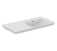 Ideal Standard La Dolce Vita: Mueble lavabo de 106 cm, con 1 orificio para grifo, con desbordamiento, estante a la izquierda, con sistema Ideal Plus