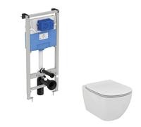 Ideal Standard ProSys - Conjunto de instalación empotrada ProSys, inodoro y asiento de WC Tesi, Aquablade, SoftClose R038501