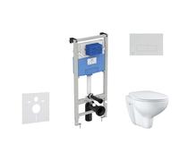 Ideal Standard ProSys - Conjunto de módulo de instalación empotrado, inodoro y asiento Bau Ceramic, pulsador Oleas M2, Rimless, SoftClose, cromo ProSys120M SP63