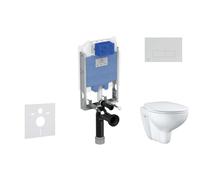 Ideal Standard ProSys - Conjunto de módulo de instalación empotrado, inodoro y asiento Bau Ceramic, pulsador Oleas M2, Rimless, SoftClose, cromo mate ProSys80M SP134