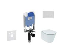 Ideal Standard ProSys - Conjunto de módulo de instalación empotrado, inodoro y asiento Connect Air, pulsador Oleas M1, Aquablade, SoftClose, cromo mate ProSys80M SP95