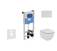 Ideal Standard ProSys - Conjunto de módulo de instalación empotrado, inodoro y asiento Tesi, pulsador Oleas M1, cromo ProSys120M SP18