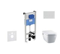 Ideal Standard ProSys - Conjunto de módulo de instalación en pared, ducha de bidé y asiento TECEone, pulsador Oleas M2, Rimless, SoftClose, cromo mate ProSys120M SP56
