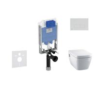 Ideal Standard ProSys - Conjunto de módulo de instalación en pared, ducha de bidé y asiento TECEone, pulsador Oleas M2, Rimless, SoftClose, cromo mate ProSys80M SP128