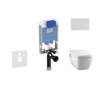 Ideal Standard ProSys - Conjunto de módulo de instalación en pared, ducha de bidé y asiento TECEone, pulsador Oleas M1, Rimless, SoftClose, cromo mate ProSys80M SP131