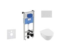 Ideal Standard ProSys - Conjunto de módulo de instalación en pared, taza y asiento Architectura, pulsador Oleas M1, DirectFlush, SoftClose, CeramicPlus, blanco ProSys120M SP47